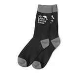 D Design Invent Print! Fishing Gift Socks Men’s Black Lucky Fishing Funny Quote Size 6-11 (Black)