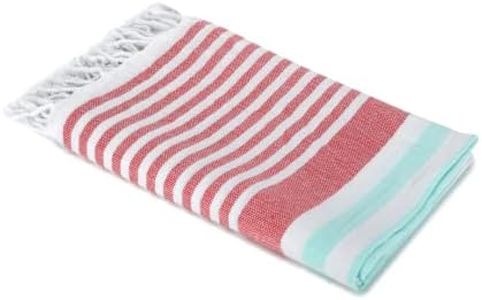 Wiselife 100% Cotton Turkish Fouta Towel | Extra Large Full Size Cotton Bath Towel | Bath, Beach, Pool, Travel, Spa and Yoga | 76 x 152 cm Daily Use Shower Towel | Printed Beach Towel (Red Cyan)