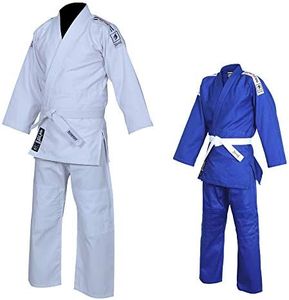 Twister Judo Gi Black Tiger Judo Uniforms Gi M/O Premium Quality Cotton Grain Cloth 450GRM, With Free Belts (White, 4)