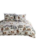 Paseo Road by HiEnd Accents | Ranch Life Western Bedding 3 Piece Comforter Set with Pillow Shams, Super King Size, Cowboy Cow Longhorn Horse Print, Southwestern Rustic Style Bed Set