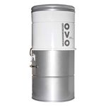 OVO Large and Powerful Central Vacuum System, 630 Airwatts Hybrid Filtration (with or Without Disposable Bags), Covers up to 7500 sq.ft, 6,6 Gal / 25L Bottom Load Rolled Steel Canister