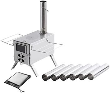 FreiZelt Poêle de camping - Portable - Compact - En acier inoxydable - Avec cheminée - Résistant aux hautes températures - Pour tentes, abris et camping