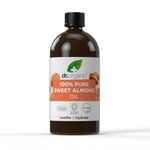 Dr Organic Sweet Almond Oil, 100% Pure & Natural, Hydrating, Multi Action, Face, Body & Hair, Massage, Carrier Oil, Aromatherapy, Vegan, Cruelty Free, Paraben & SLS Free, Certified Organic, 100ml