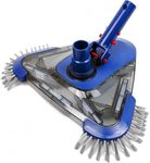 Poolvio Triangular Pool Vacuum Head with Side Brush, Swivel Hose Connection, EZ Clip Handle - Connect 1-1/4", 1-1/2" Hose for Inground and Above Ground Swmming Pools