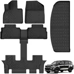 AUTOSAVER88 Floor Mats & Cargo Liner for Kia Telluride 7/8 Seats 2025 2024-2020, All Weather TPE Custom Fit for Telluride Floor Liners Heavy Duty Waterproof Car Mats Set Interior Accessories, Black