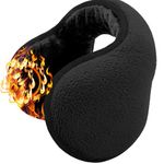 Ear Warmer,Ear Muffs For Men Women,Black Fleece Fabric Ear Cover Thermal Earmuffs Winter Unisex Classic Earmuffs Ear Warmer Accessory Outdoor