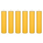 Mega Candles 6 pcs Citronella Scented Round Pillar Candle, Hand Poured Paraffin Wax Candles 2 Inch x 9 Inch, Great for Indoor & Outdoor Use, Camping, Party Usage & More