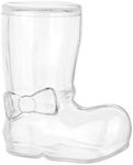 Hammont Christmas Boot Shaped Acrylic Candy Boxes - 12 Pack - 3.25"x3"x1.5" - Perfect for Weddings, Birthdays, Party Favors and Gifts | Designer Cute Clear Lucite Plastic Treat Containers