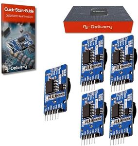 AZDelivery 5 x DS3231 RTC Real Time Clock I2C compatible with Arduino and Raspberry Pi including E-Book!