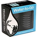 WATER TO GO Replacement 3 Stage Water Bottle Filter which removes 99.99% of Bacteria & Contaminents and Improves Taste - Hiking, Camping & Travelling (Black - 75cl) - Twin Pack