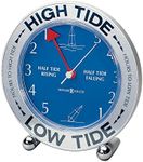 Howard Miller Tide Mate III Table Clock 645-527 – East Coast Atlantic Ocean, High & Low Tide, Silver-Tone Acrylic Case, Colorful Graphics, Quartz & Tide Movement