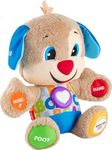 Fisher-Price Plush Baby Toy with Lights Music and Smart Stages Learning Content, Laugh & Learn Puppy