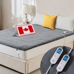 Heated Mattress Pad Queen, Dual Control Coral Fleece Electric Mattress Pad with Memory Function, 10 Heat Settings & 12 Timer Auto-Off, Extra-Long 22-Foot Cord, Machine Washable, ETL Certified, 60"x80"
