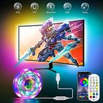 Daymeet TV Led Lights, 5M LED Lights for TV with Remote RGB TV Led Lights for 55-85inch TV/Monitor, USB Powered Led Lights Behind TV, 5050 TV Led Backlight Sync with Music, Bluetooth APP Control