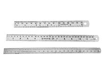 LOVELY Omega Falcon Stainless Steel Scale Ruler Combo Pack Size 6" 12" 24" Inch - Set of 3