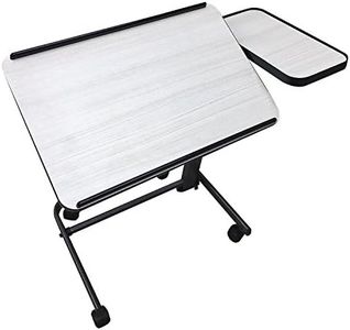 Acrobat Professional Overbed/Laptop Table, Tilting, Height Adjustable with Casters. Split Top for Maximum Vesatility. Folds for Easy Storage. (White Birch)