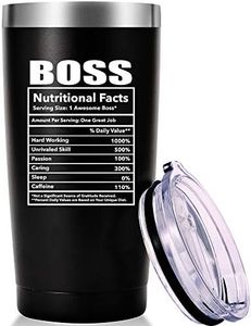 Boss Nutritional Facts Mug.Anniversary,Birthday,Christmas Gifts for Men Tumbler(20oz Black)