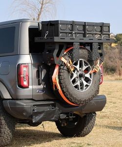 Autoholic Utility Cargo Rack Basket Storage Tray Spare Tire Storage Rack Fit for 1976-2025 Jeep Wrangler JK/JL, 2021-2025 Ford Bronco 27"-32" Tire 88 LB Capacity No-Drill Installation