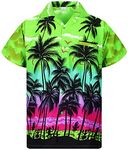 V.H.O. Funky Hawaiian Shirt, Shortsleeve, Beach, Green, 4XL