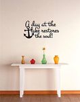 Design with Vinyl 2 C 2281 Decor Item A Day at The Lake Restores The Soul Image Quote Wall Decal Sticker, 16 x 16-Inch, Black