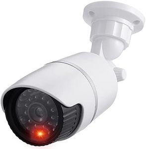 JUSTOP Dummy CCTV Camera, Fake Bullet Security Camera With Flashing LED, Waterproof For Indoor or Outdoor Use, Professional Black&White Casing (1)