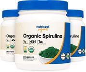 Nutricost Organic Spirulina 1LB (3 Bottles) - 3LBS, 1g Per Serving