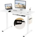 FLEXISPOT Standing Sitting Desk 100 x 60 x (73-121) cm Height Adjustable Electric Desk with Memory Functions Control Panel Easy Assembly Home Office (White Frame + White Tray)