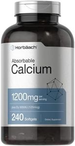 Absorbable Calcium + D3 | 1200 mg | 240 Softgels | 5000 IU Vitamin D3 | Non-GMO, Gluten Free Supplement | by Horbaach