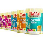 Manna Millets 5kg - Natural Grains Combo Pack of 5 | Foxtail 1kg, Kodo 1kg, Little 1kg, Barnyard 1kg, Proso 1kg | Native Low GI Millet Rice | Nutrient