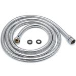 H&S Stainless Steel Shower Hose with 2 Washers - 2m (79”) - Extra Long Universal Replacement Hose with Chrome Finish - Anti Kink & High Flow Flexible Handheld Extension