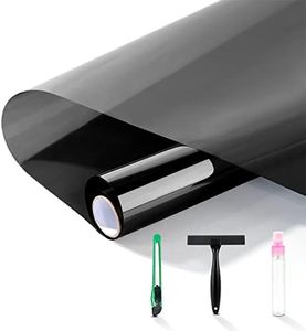 FuFin One-Way Window Privacy Film with Free Installation Tools,Premium PET Material,Heat Control 99% UV Blocking and Privacy Protection Window Film.Window Tint for Home Office (Black 41.5"×78.7")
