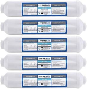 Hydronix 5 Pack ICF-10 Reverse Osmosis Post Polishing, Fridge & Ice Inline Coconut GAC Water Filter, 2000 Gal 1/4" NPT