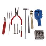 TRIXES 16 Piece Watch Repair Kit Set & Wrist Strap Adjust Pin Tool Kit Back Remover Fix