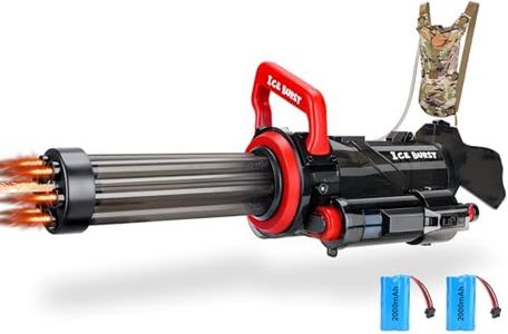 Most Powerful Gatling Electric Water Gun with Flash Lights, High Powered Automatic Squirt Guns for Adults,Water Blaster Summer Pool Toys for Kids Ages 8+(Black)