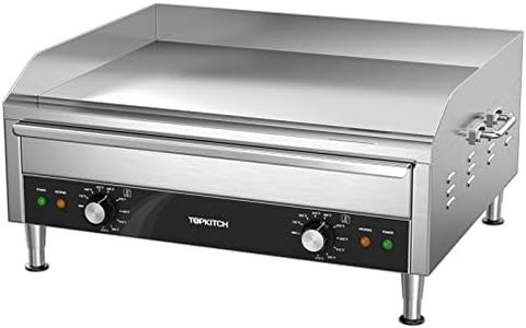 Commercial Electric Griddle, 24 Inches 3500W 240V Electric Countertop Griddle Heavy Duty Flat Top Grill Restaurant Electric Griddle Grill, Adjustable Temperature Control 122°F-572°F, 6-15P Plug