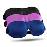 Sleep Mask for Side Sleeper, 100% Blackout 3D Eye Mask for Sleeping, Night Blindfold for Men Women, Pack of 3