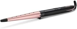 BaByliss Rose Quartz Conical Wand - 13-25mm Hair Curler for Natural Waves and Curls, Ceramic, 6 Heat Settings 160°C to 210°C, Pink & Black, C454U