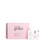 PHILOSOPHY amazing grace gift set: eau de toilette (60ml), travel spray (10ml), & firming body emulsion (240ml) - fragrance with notes of fresh bergamot and lily of the valley