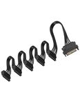 upHere gaming SATA Power Splitter Cables 19.7 in (500 mm) - 15 Pin Male to Female Power Cable Splitter Powers up to 5 Hard Disk Drive, SSD, Optical Drives