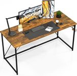 Devoko Computer Desk 100 x 50 x 75 cm, Home Office desk, Study Writing Small Desks, Gaming Deske for Home Workstations, Industrial Design Black Desk Metal Frame, Rustic Brown