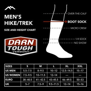 Darn Tough Men’s Light Hiker Merino Wool Micro Crew Socks, Cushioned, Denim Large