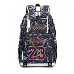 Basketball Player Star James Multifunction Backpack Travel Student Backpack Fans Bookbag For Men Women (G-Pattern 2)