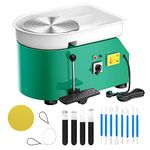 Pottery Wheel Pottery Forming Machine 25CM 350W Electric Pottery Wheel with Detachable Basin Foot Pedal DIY Clay Tool Ceramic Machine Work Clay Art Craft (Green)1