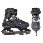SOFTMAX - Insulated Ice Skates for Men - Soft, Comfortable and Breathable Boots for Ice Skating (Black/Grey, Size 8)