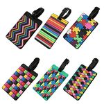 Luggage Tags, 6 Pack Luggage Tags for Suitcases travel ID tags Secure Luggage Tags PVC Suitcase luggage tags Baggage Tag ID Labels for Preventing Loss of Bags and Suitcases
