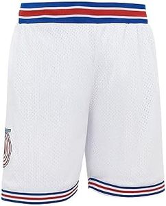 CNALLAR Men's Basketball Shorts Space Movie Basketball Shorts White/Black (White, Small)