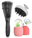 Faigy Detangler Hair Brush – Wet or Dry Hair Detangling Brush and Comb For Curly, Wavy, Coily Hair, Detangle Easily or Long Straight Hair (Detangle Hair Brush + Ice Roller + White Shampoo Brush)