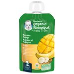 GERBER ORGANIC PURÉE Banana Mango, Baby Food, Meal, 6+ months, 128 ml, 12 Pack, Packaging May Vary