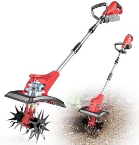 Cordless Tiller Cultivator Compatible with Milwaukee 18V: MtiolHig Tiller for Gardening 360RPM Electric Garden Tiller, Brushless Rototiller 9" Width 6.3" Depth for Lawn/Soil Cultivation (No Battery)