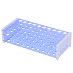 stonylab Test Tube Rack, 3-Tier Detachable Blue Plastic Test Tube Rack Tube Holder Stand Rack for Laboratory Scientific Experiments, 16 mm 50-Place